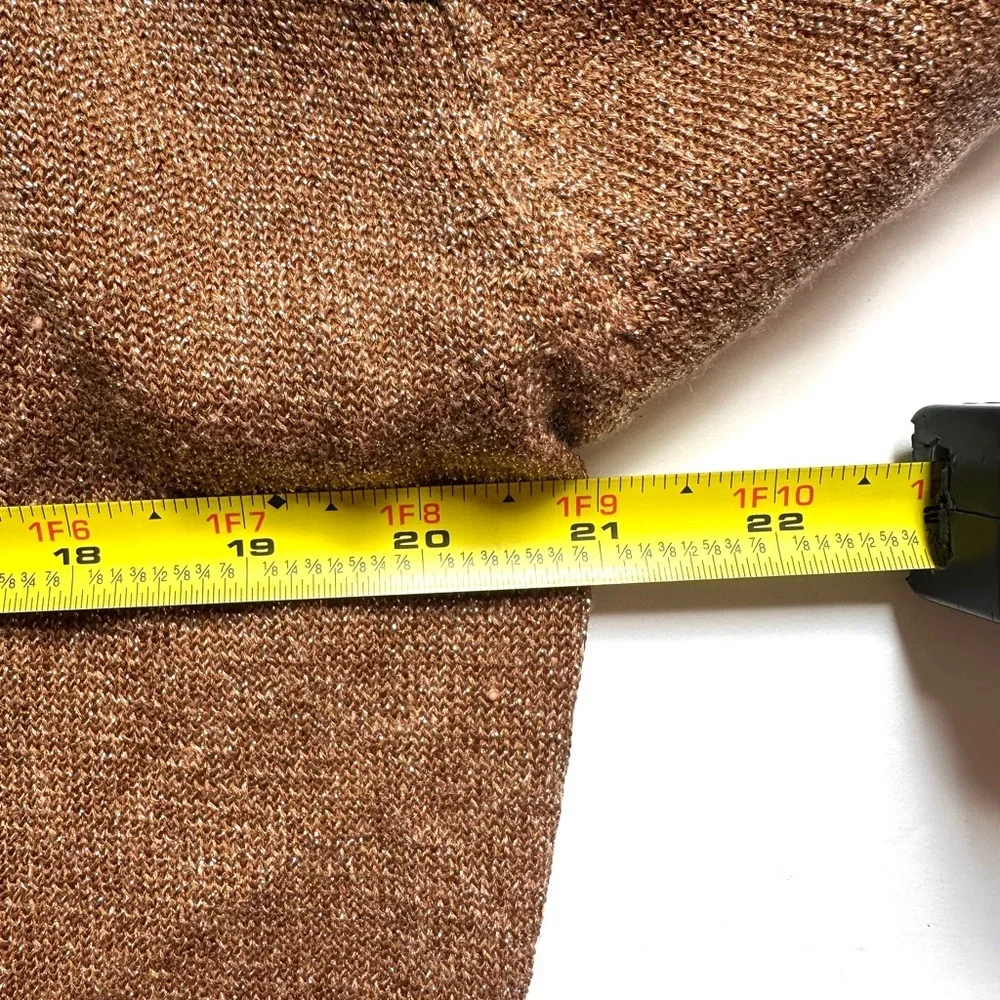 Free People‎ Sweater - Sz Medium - Deep V-Neck - Color Block - Gold Dust